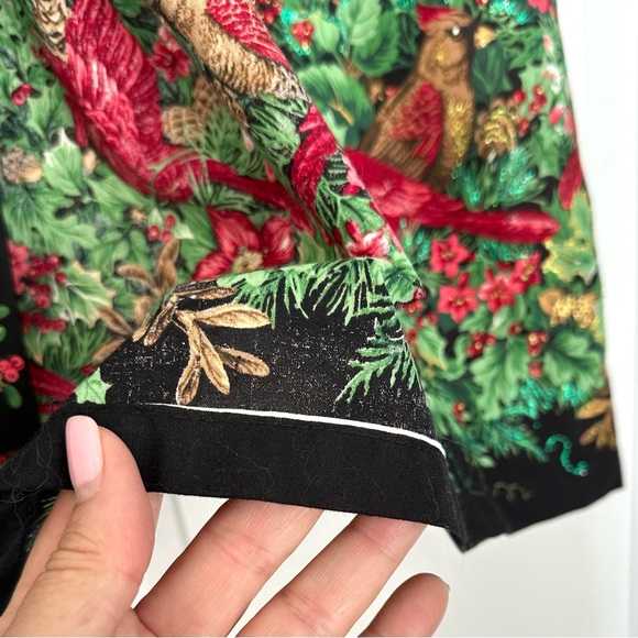 Charming Vintage Christmas Half Apron Cardinal Motif - Picture 6 of 7